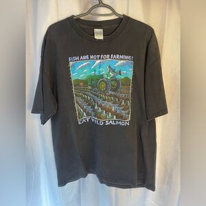 Vintage Ray Troll Eat Wild Salmon T-Shirt XL